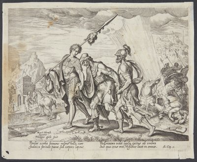 Der blinde Saul wird nach Damaskus geführt von Philips Galle