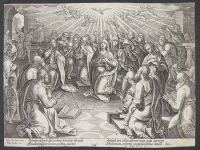 Die Herabkunft des Heiligen Geistes von Philips Galle