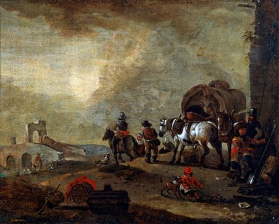 Reisende auf dem Weg, 17. Jahrhundert von Philips Wouwerman