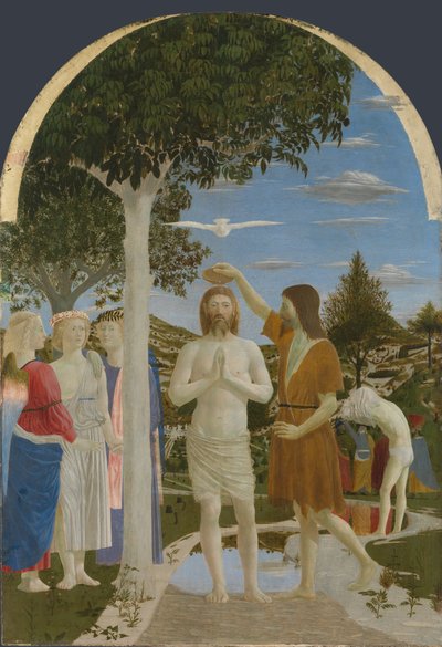 Die Taufe Christi, 1450er Jahre von Piero della Francesca