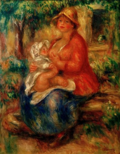 Aline Renoir stillt ihren Sohn von Pierre Auguste Renoir