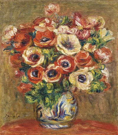 Anemonen in einer Vase, um 1915 von Pierre Auguste Renoir