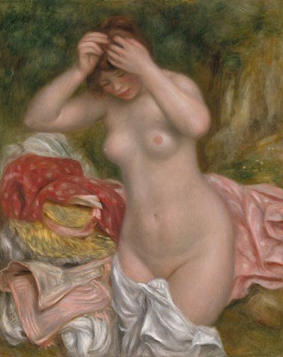 Badende, die ihr Haar richtet, 1893 von Pierre Auguste Renoir