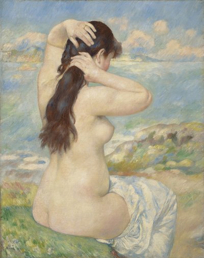 Badende, die ihr Haar richtet, 1885 von Pierre Auguste Renoir