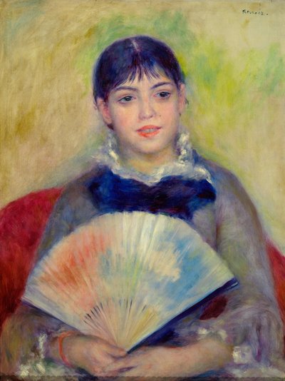 Mädchen mit einem Fächer von Pierre Auguste Renoir