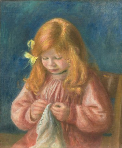 Jean Renoir beim Nähen von Pierre Auguste Renoir