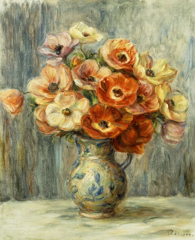 Vase mit Anemonen von Pierre Auguste Renoir