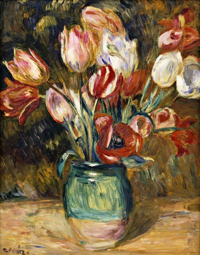 Vase mit Blumen, 1888-89 von Pierre Auguste Renoir