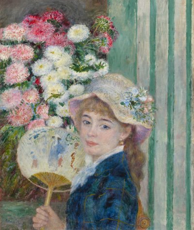 Frau mit Fächer, ca. 1879 von Pierre Auguste Renoir