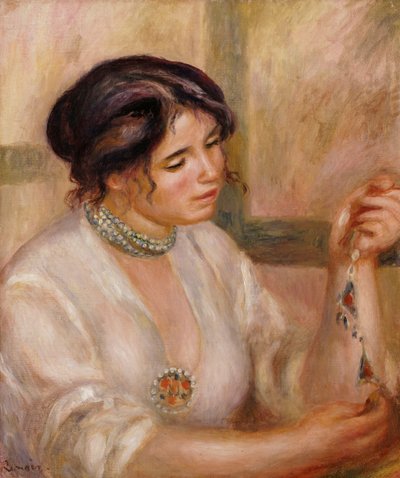 Frau mit einer Halskette von Pierre Auguste Renoir