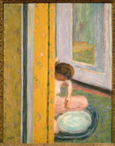 Akt mit gelbem Vorhang von Pierre Bonnard