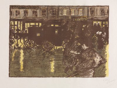 Straße am Abend im Regen von Pierre Bonnard