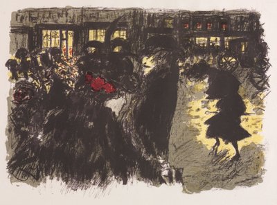 Der Platz am Abend von Pierre Bonnard