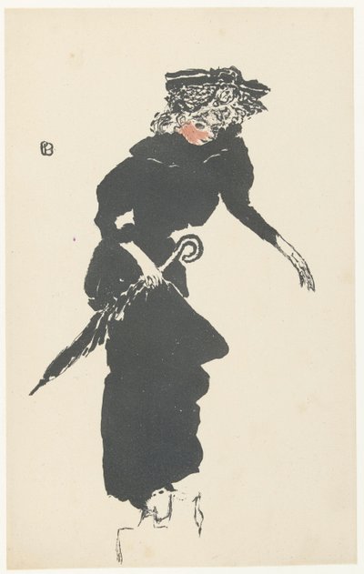 Frau mit Regenschirm von Pierre Bonnard