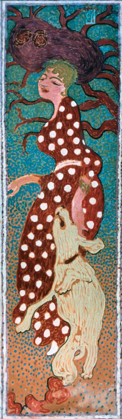 Frau in einem weiß gepunkteten Kleid, 1891 von Pierre Bonnard