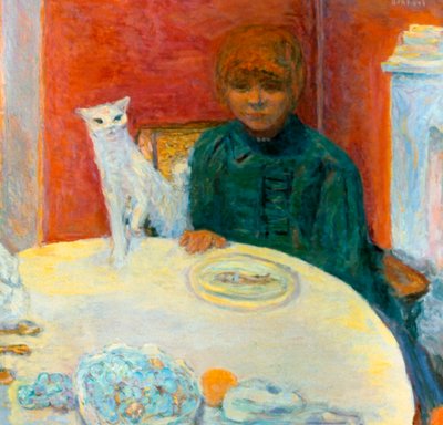 Frau mit einer Katze, 1912 von Pierre Bonnard