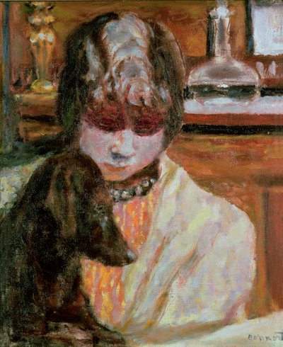 Frau mit Hund, ca. 1913 von Pierre Bonnard