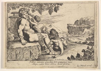 Bacchus, Satyr und Löwe, 1610-42 von Pierre Brebiette