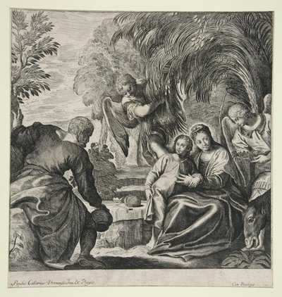 Ruhe auf der Flucht nach Ägypten von Pierre Brebiette