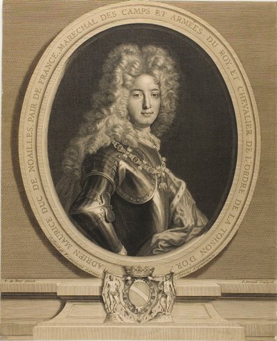Porträt von Adrien-Maurice, Herzog von Noailles von Pierre Drevet