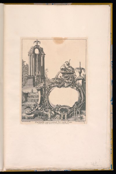 Kartusche umgeben von Brunnen von Pierre Edme Babel