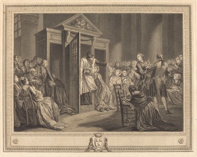 Das Beichtstuhl von Pierre Etienne Moitte after Pierre Antoine Baudouin