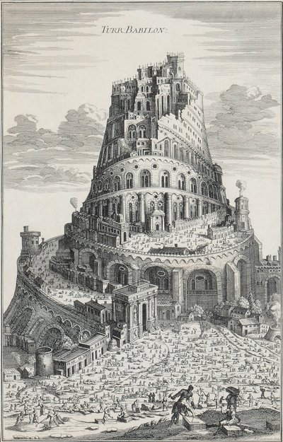 Turm von Babylon von Pierre Fourdrinier