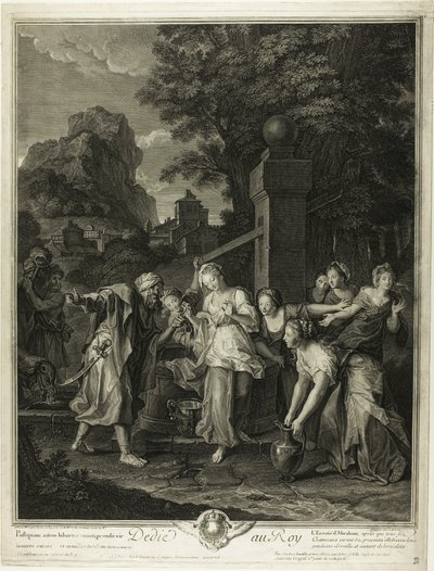 Rebecca erhält Geschenke von Eliezar von Pierre Imbert Drevet