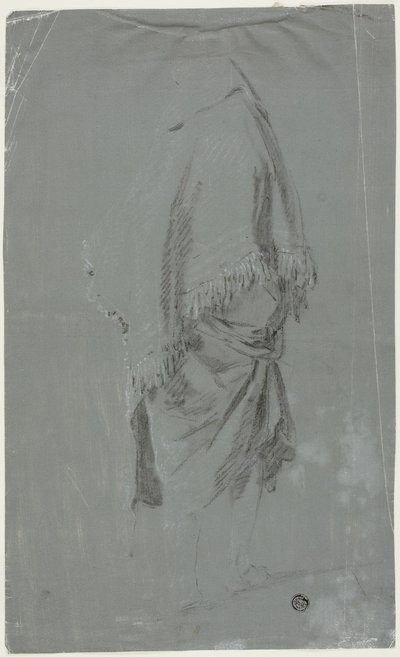 Frau mit Schal von hinten gesehen von Pierre Jacques Volaire