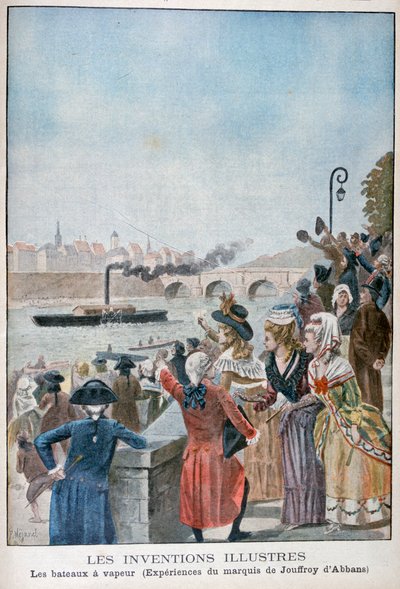 Raddampfer Pyroscaphe, 1783, 1900 von Pierre Mejanel