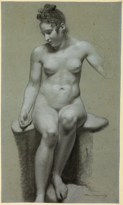 Sitzender weiblicher Akt von Pierre Paul Prud
