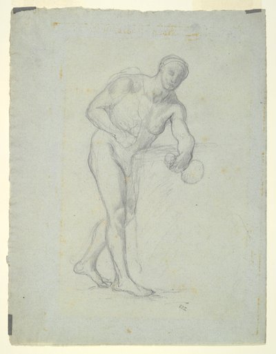 Nackte Figur mit einer Flasche von Pierre Puvis de Chavannes