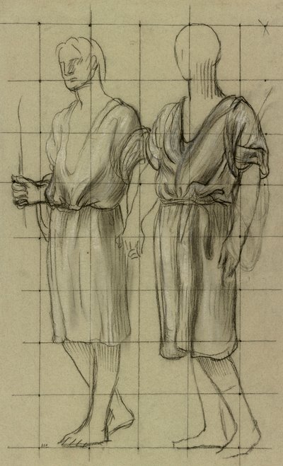 Studie von zwei stehenden Figuren von Pierre Puvis de Chavannes