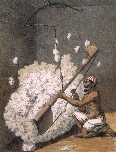 Baumwolle karden, 1782 von Pierre Sonnerat