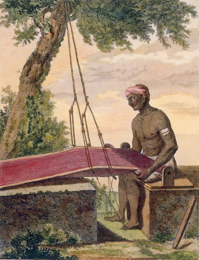 Weber von Stoff, 1782 von Pierre Sonnerat