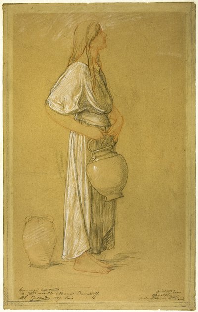 Studie: Frau mit einem Krug von Pierre Victor Galland
