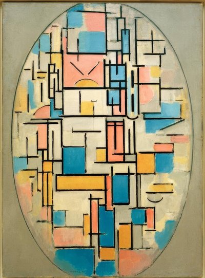 Komposition im Oval mit Farbflächen 1 von Piet Mondrian