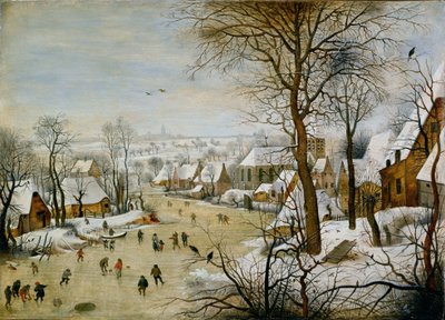 Winterlandschaft mit Vogelfalle von Pieter Brueghel the Younger