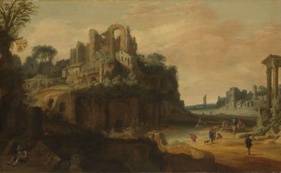 Römische Landschaft mit Ruinen von Pieter Anthonisz van Groenewegen