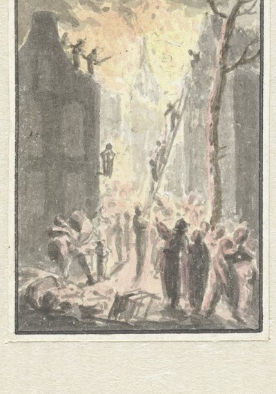 Brand in einem Haus von Pieter Bartholomeusz. Barbiers