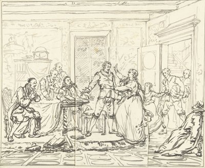 Theaterszene aus Jacob Simonsz de Rijk von Pieter Bartholomeusz. Barbiers