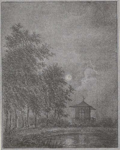 Garten bei Mondlicht von Pieter Bartholomeusz. Barbiers
