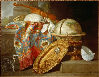 Stillleben mit Globus und Kakadu von Pieter or Peter Boel
