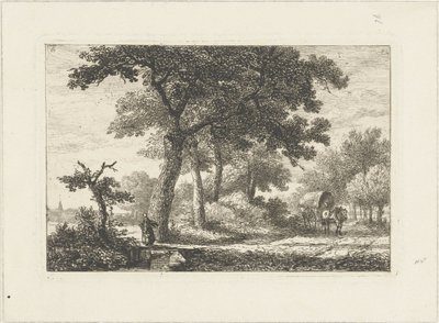 Landschaft mit Planwagen von Pieter Casper Christ