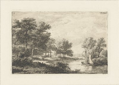 Flusslandschaft mit Segelboot von Pieter Casper Christ