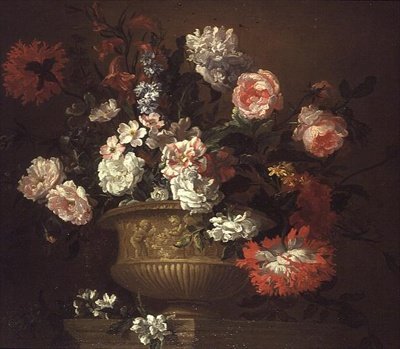 Stillleben mit Blumen in einer Urne von Pieter Casteels