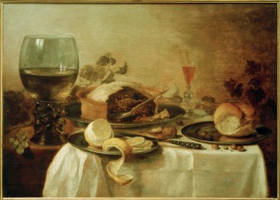 Stillleben mit Pastete von Pieter Claesz