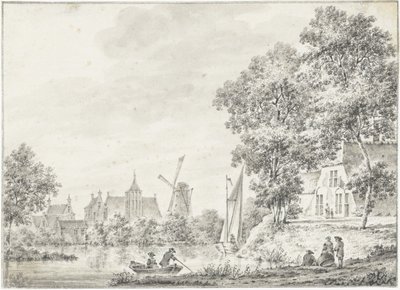 Ansicht von Haastrecht von Pieter Jan van Liender