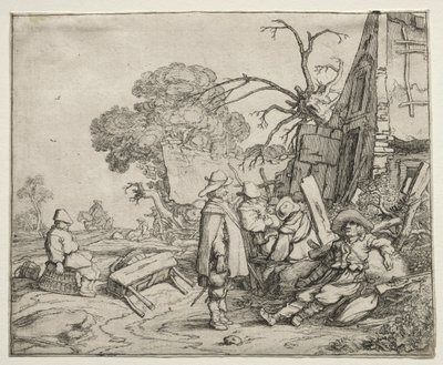 Landschaft mit Soldaten von Pieter Molyn