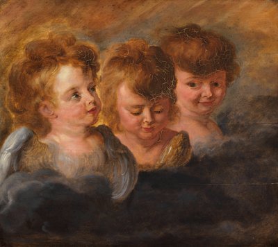 Drei Engelköpfe in den Wolken von Pieter Paul Rubens